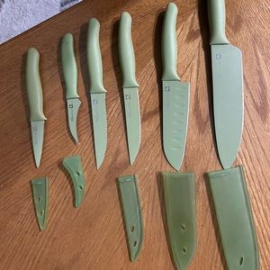 Pampered Chef Green Knife Set